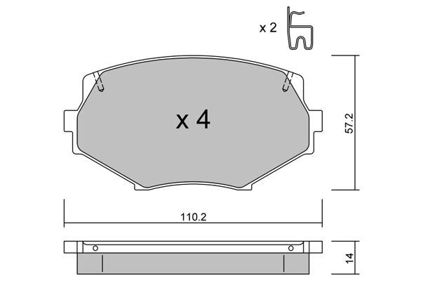Stabdžių trinkelių rinkinys, diskinis stabdys AISIN BPMZ-2005