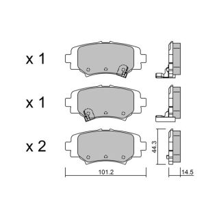 Stabdžių trinkelių rinkinys, diskinis stabdys AISIN BPMZ-2006