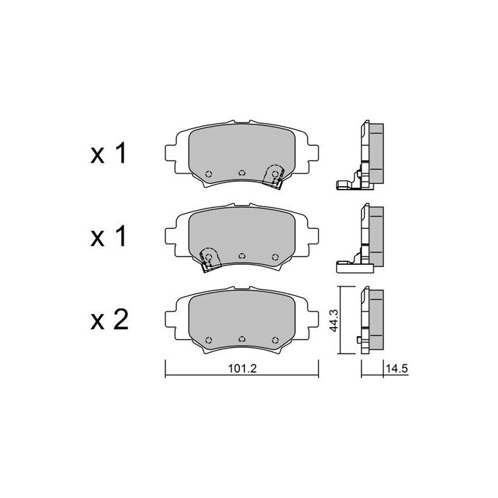 Stabdžių trinkelių rinkinys, diskinis stabdys AISIN BPMZ-2006