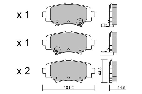 Stabdžių trinkelių rinkinys, diskinis stabdys AISIN BPMZ-2006