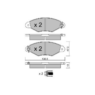 Stabdžių trinkelių rinkinys, diskinis stabdys AISIN BPNI-1003