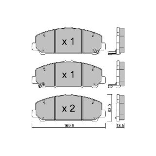 Stabdžių trinkelių rinkinys, diskinis stabdys AISIN BPNI-1009