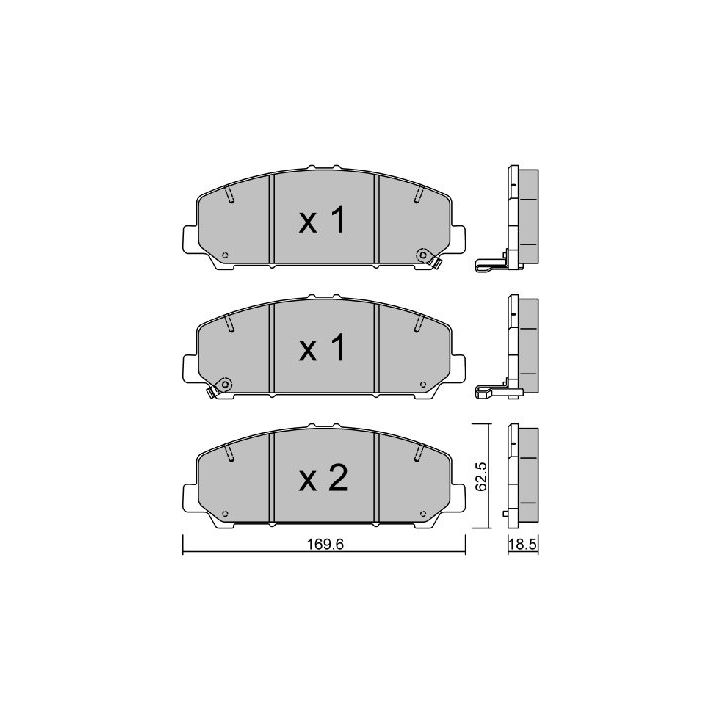 Stabdžių trinkelių rinkinys, diskinis stabdys AISIN BPNI-1009