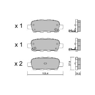 Stabdžių trinkelių rinkinys, diskinis stabdys AISIN BPNI-2001