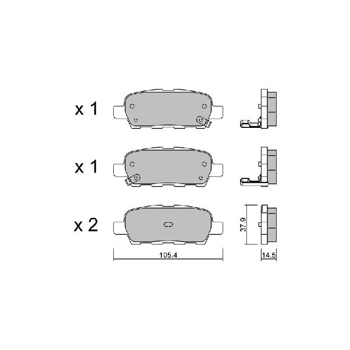Stabdžių trinkelių rinkinys, diskinis stabdys AISIN BPNI-2001