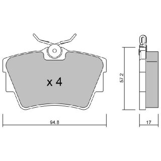 Stabdžių trinkelių rinkinys, diskinis stabdys AISIN BPNI-2006