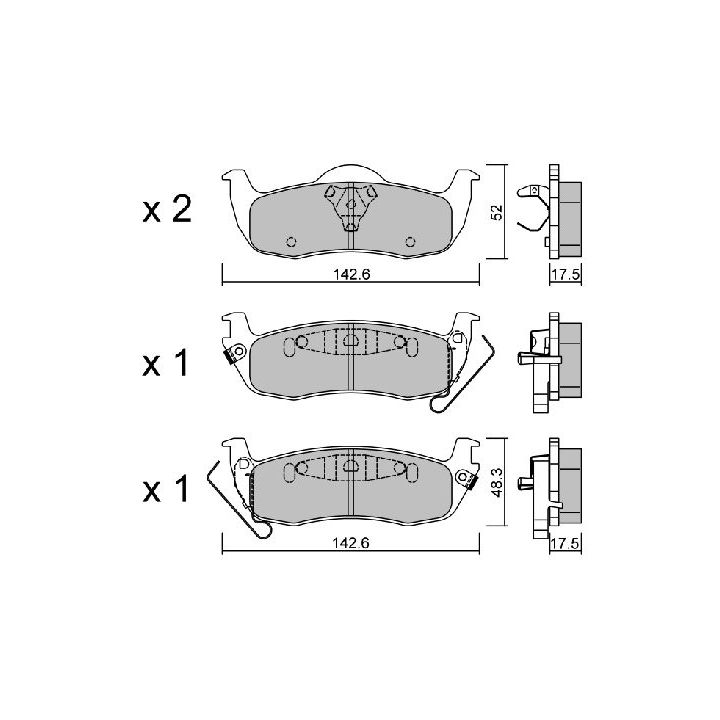 Stabdžių trinkelių rinkinys, diskinis stabdys AISIN BPNI-2007