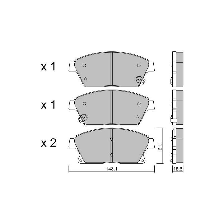 Stabdžių trinkelių rinkinys, diskinis stabdys AISIN BPOP-1015