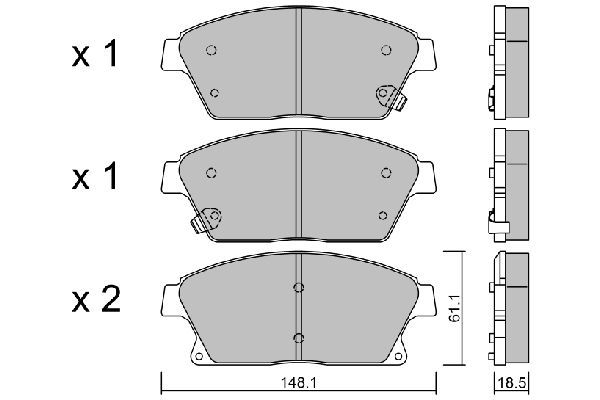Stabdžių trinkelių rinkinys, diskinis stabdys AISIN BPOP-1015