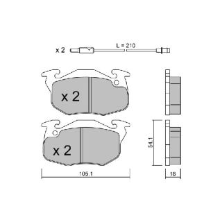 Stabdžių trinkelių rinkinys, diskinis stabdys AISIN BPPE-1003