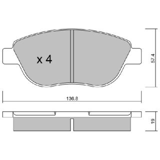 Stabdžių trinkelių rinkinys, diskinis stabdys AISIN BPPE-1004