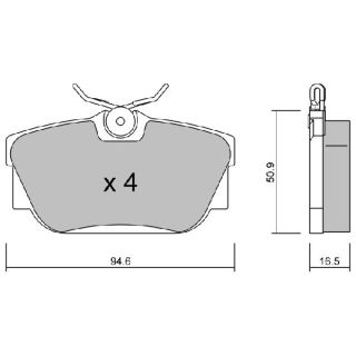Stabdžių trinkelių rinkinys, diskinis stabdys AISIN BPPE-1017