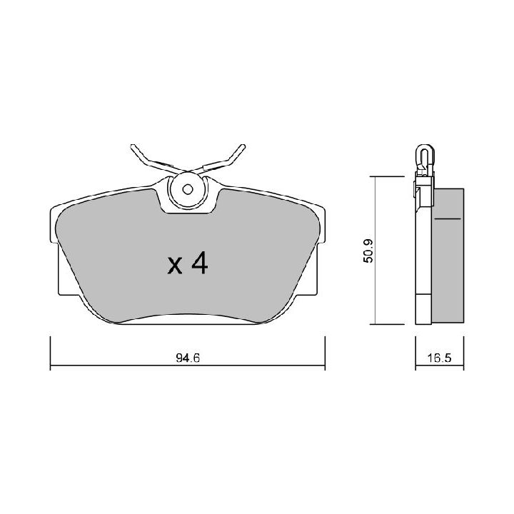 Stabdžių trinkelių rinkinys, diskinis stabdys AISIN BPPE-1017