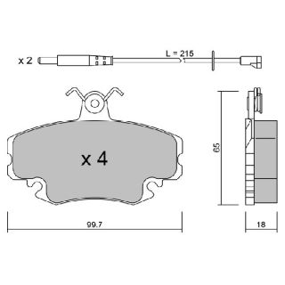 Stabdžių trinkelių rinkinys, diskinis stabdys AISIN BPRE-1004