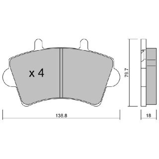 Stabdžių trinkelių rinkinys, diskinis stabdys AISIN BPRE-1005