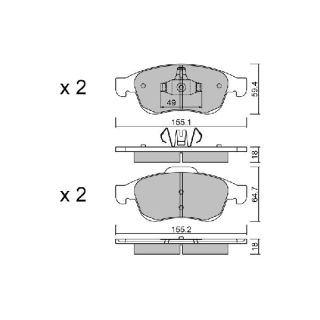 Stabdžių trinkelių rinkinys, diskinis stabdys AISIN BPRE-1006