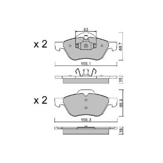 Stabdžių trinkelių rinkinys, diskinis stabdys AISIN BPRE-1010