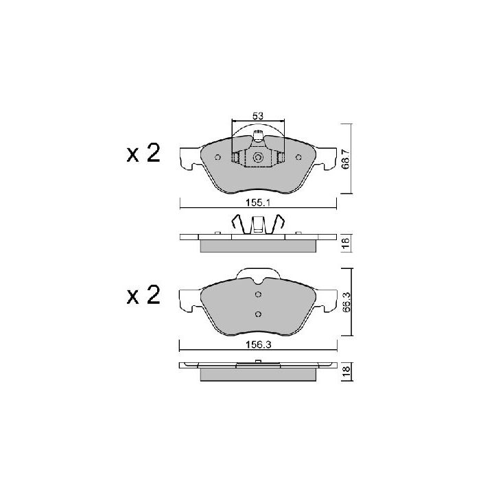 Stabdžių trinkelių rinkinys, diskinis stabdys AISIN BPRE-1010
