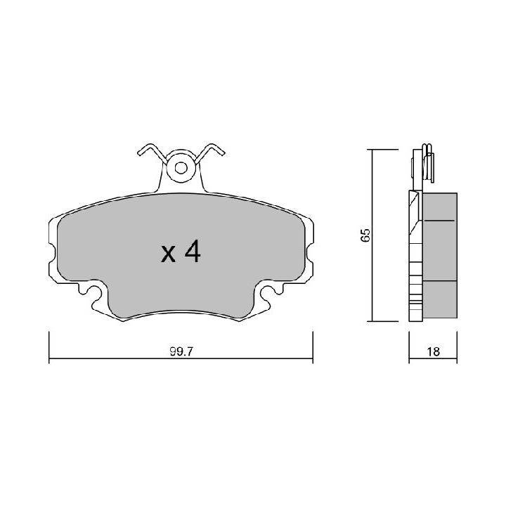 Stabdžių trinkelių rinkinys, diskinis stabdys AISIN BPRE-1015