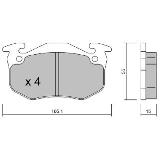 Stabdžių trinkelių rinkinys, diskinis stabdys AISIN BPRE-1017
