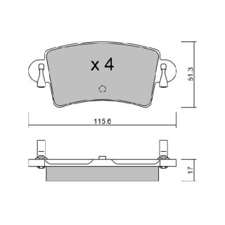 Stabdžių trinkelių rinkinys, diskinis stabdys AISIN BPRE-2004