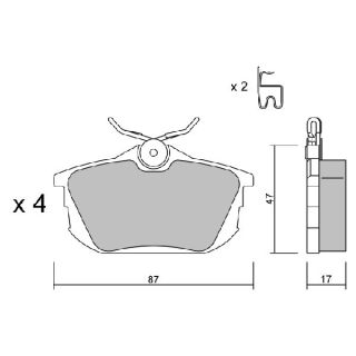 Stabdžių trinkelių rinkinys, diskinis stabdys AISIN BPSM-2001