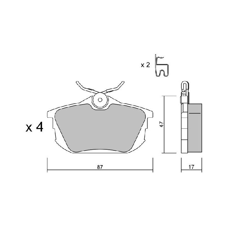 Stabdžių trinkelių rinkinys, diskinis stabdys AISIN BPSM-2001