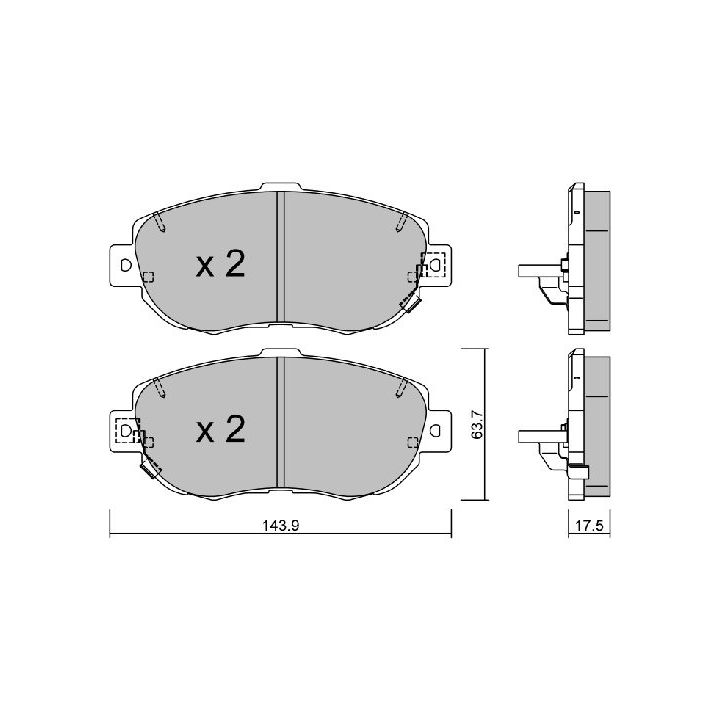 Stabdžių trinkelių rinkinys, diskinis stabdys AISIN BPTO-1923