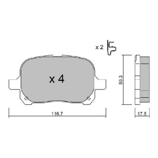 Stabdžių trinkelių rinkinys, diskinis stabdys AISIN BPTO-1925