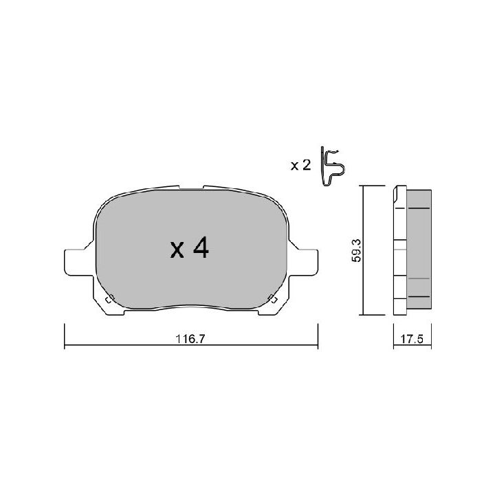 Stabdžių trinkelių rinkinys, diskinis stabdys AISIN BPTO-1925