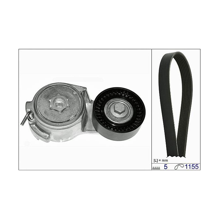 V formos rumbuotas diržas, komplektas HEPU 20-1806