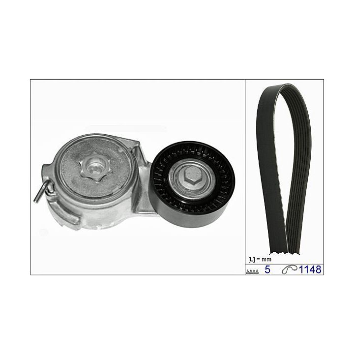 V formos rumbuotas diržas, komplektas HEPU 20-1808