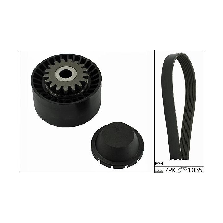 V formos rumbuotas diržas, komplektas HEPU 20-1847