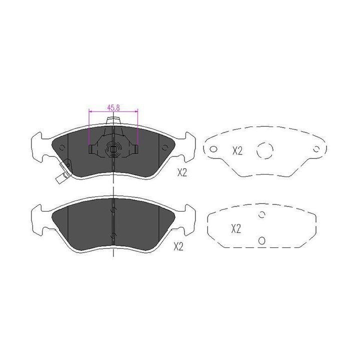Stabdžių trinkelių rinkinys, diskinis stabdys KAVO PARTS KBP-4009