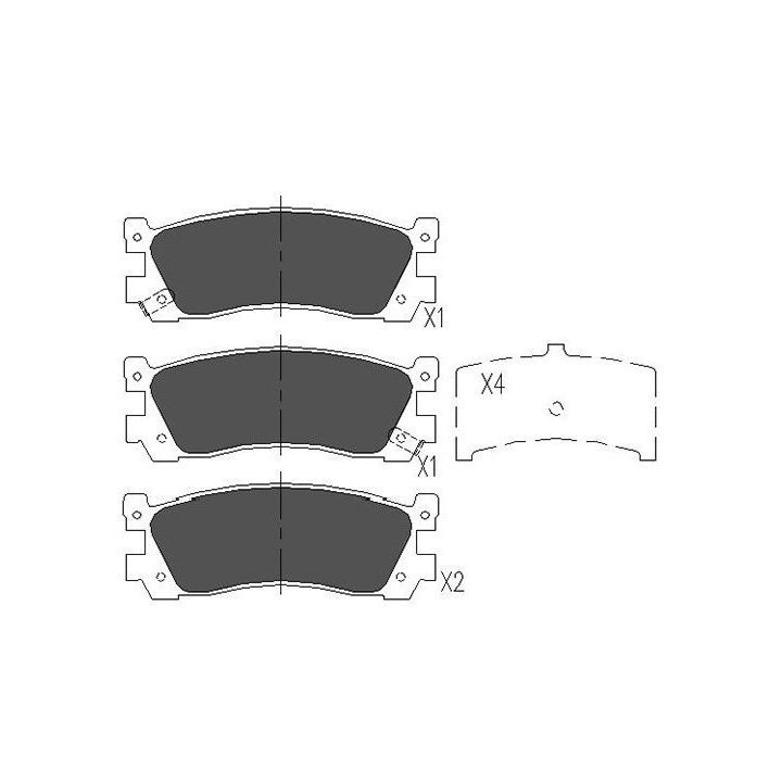 Stabdžių trinkelių rinkinys, diskinis stabdys KAVO PARTS KBP-4536