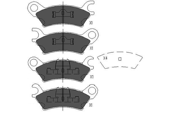 Stabdžių trinkelių rinkinys, diskinis stabdys KAVO PARTS KBP-4542