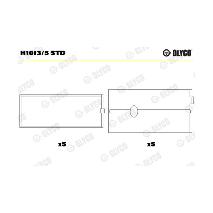 Pagrindiniai guoliai, alkūninis velenas GLYCO H1013/5 STD