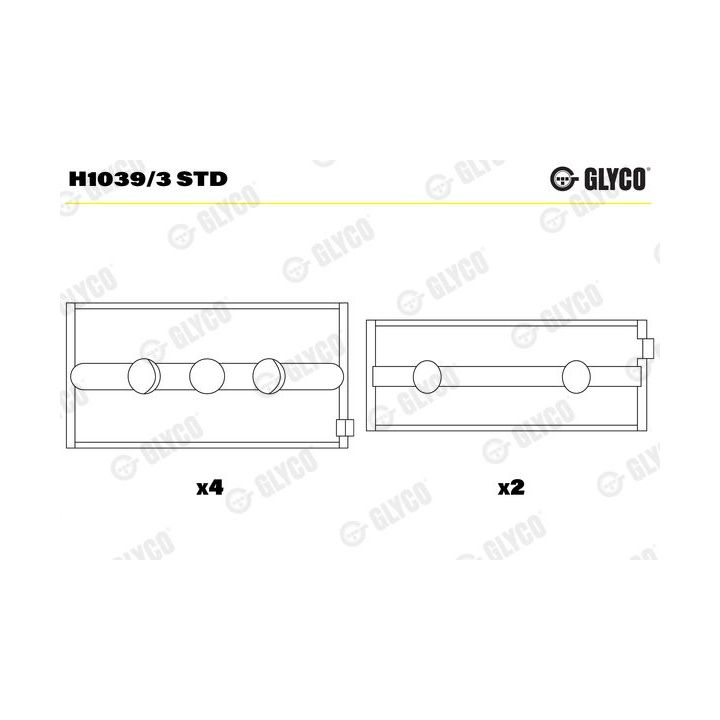 Pagrindiniai guoliai, alkūninis velenas GLYCO H1039/3 STD