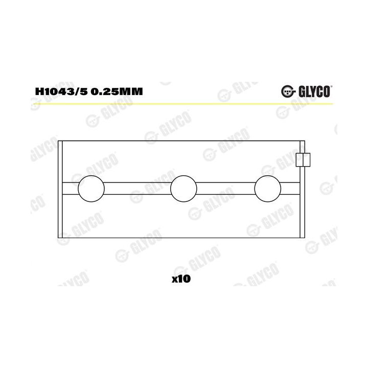 Pagrindiniai guoliai, alkūninis velenas GLYCO H1043/5 0.25mm