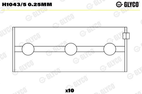 Pagrindiniai guoliai, alkūninis velenas GLYCO H1043/5 0.25mm