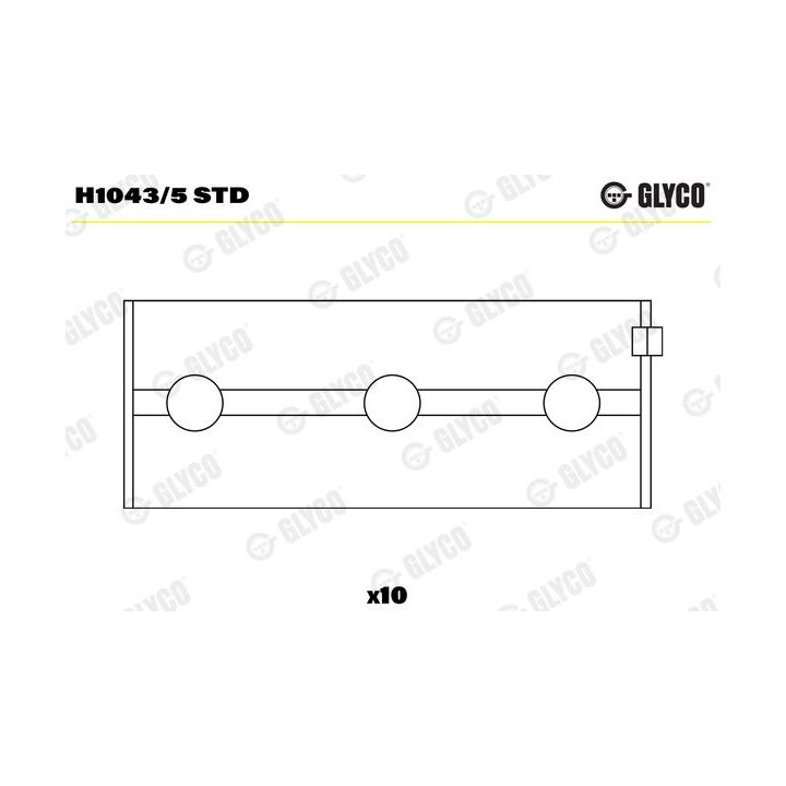 Pagrindiniai guoliai, alkūninis velenas GLYCO H1043/5 STD