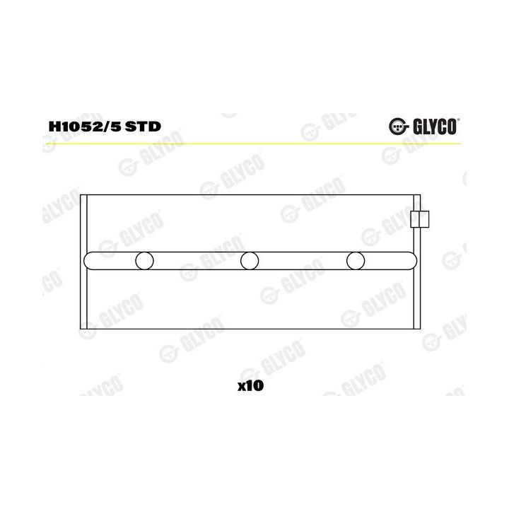 Pagrindiniai guoliai, alkūninis velenas GLYCO H1052/5 STD