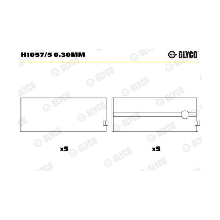 Pagrindiniai guoliai, alkūninis velenas GLYCO H1057/5 0.30mm