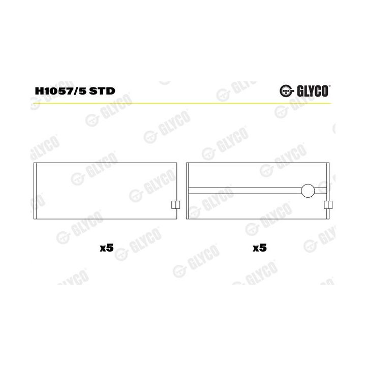Pagrindiniai guoliai, alkūninis velenas GLYCO H1057/5 STD