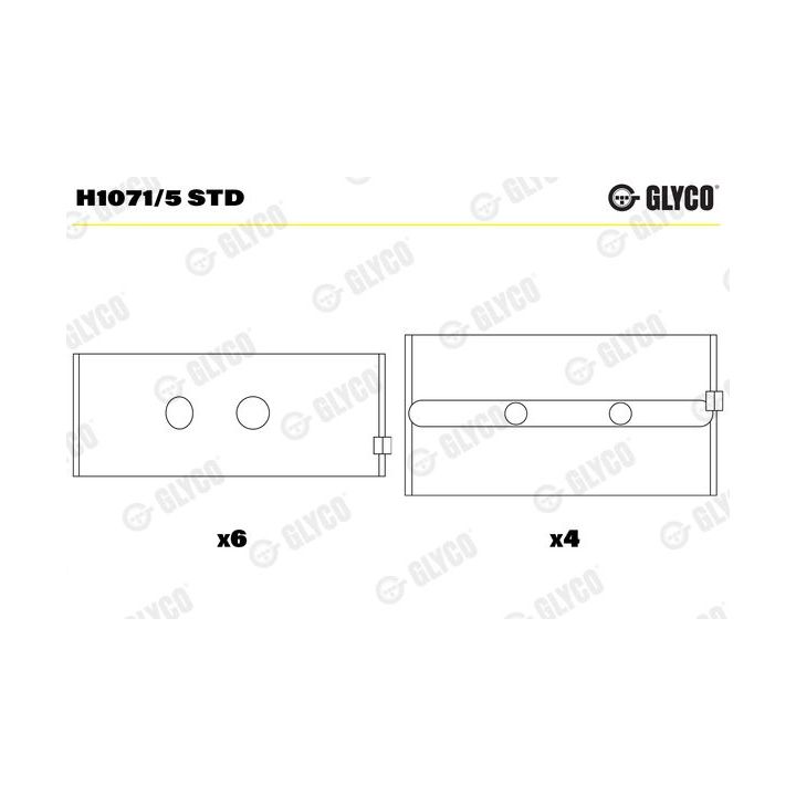 Pagrindiniai guoliai, alkūninis velenas GLYCO H1071/5 STD