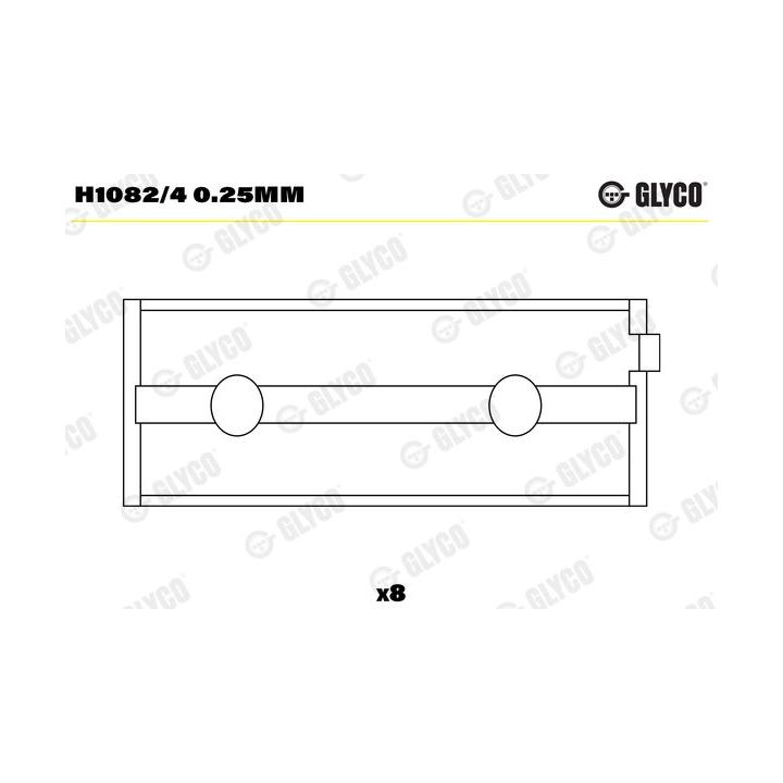 Pagrindiniai guoliai, alkūninis velenas GLYCO H1082/4 0.25mm