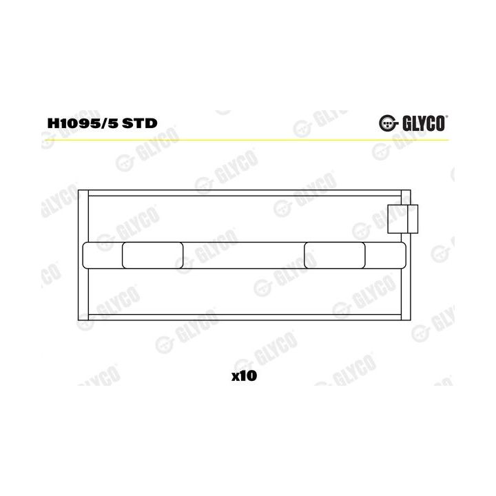 Pagrindiniai guoliai, alkūninis velenas GLYCO H1095/5 STD