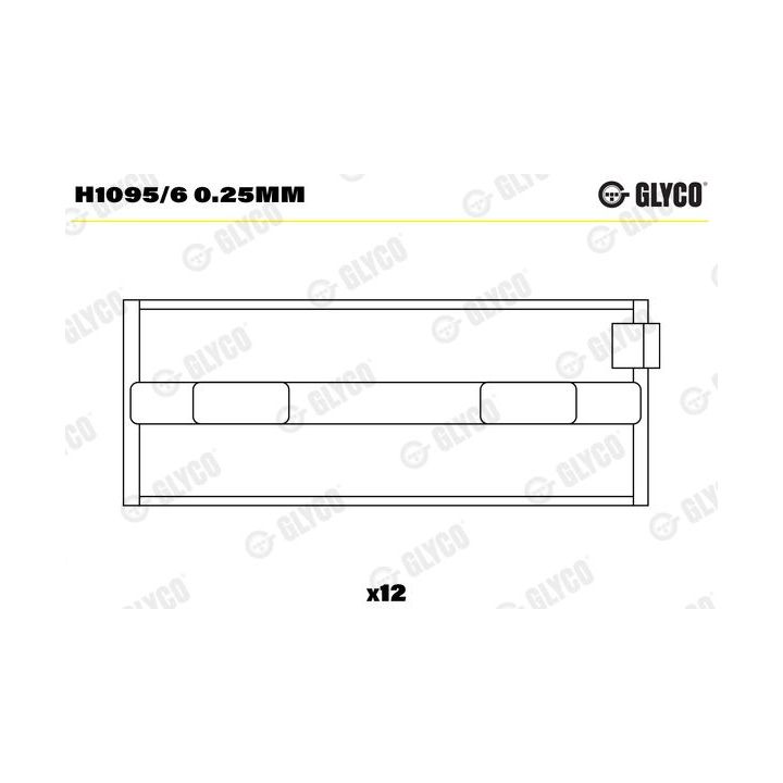 Pagrindiniai guoliai, alkūninis velenas GLYCO H1095/6 0.25mm