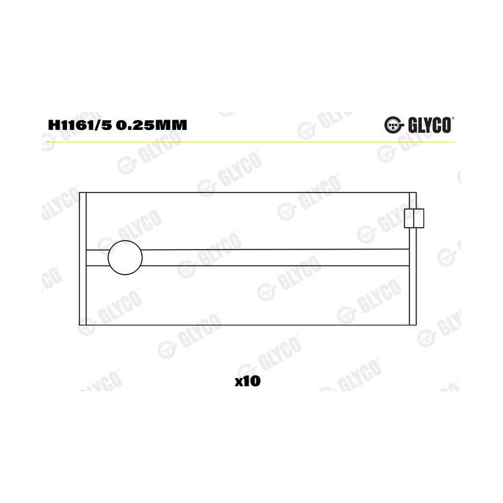 Pagrindiniai guoliai, alkūninis velenas GLYCO H1161/5 0.25mm