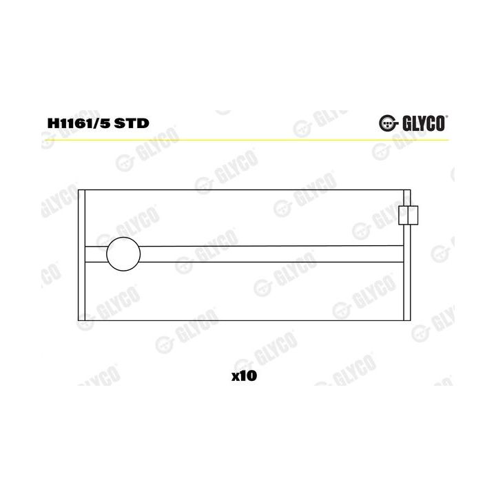 Pagrindiniai guoliai, alkūninis velenas GLYCO H1161/5 STD